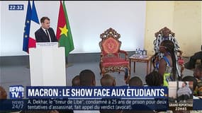 Emmanuel Macron: le show face aux étudiants burkinabés