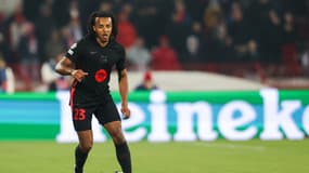 Jules Koundé lors du match Belgrade-Barça (2-5, Ligue des champions), le 6 novembre 2024