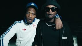Les rappeurs Niska et Ninho dans le clip de leur freestyle "UnRappeurÇaRap #2", sorti le 19 octobre 2024.