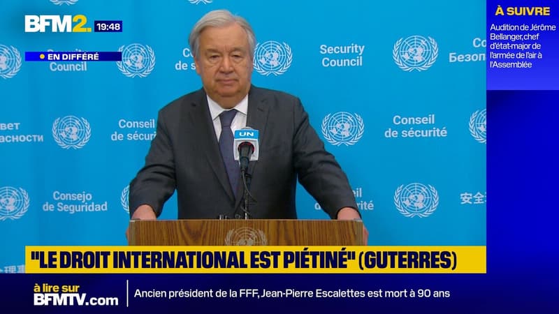 "Dans le monde entier, et de manière frappante au Moyen-Orient, le respect du droit international est piétiné", alerte António Guterres