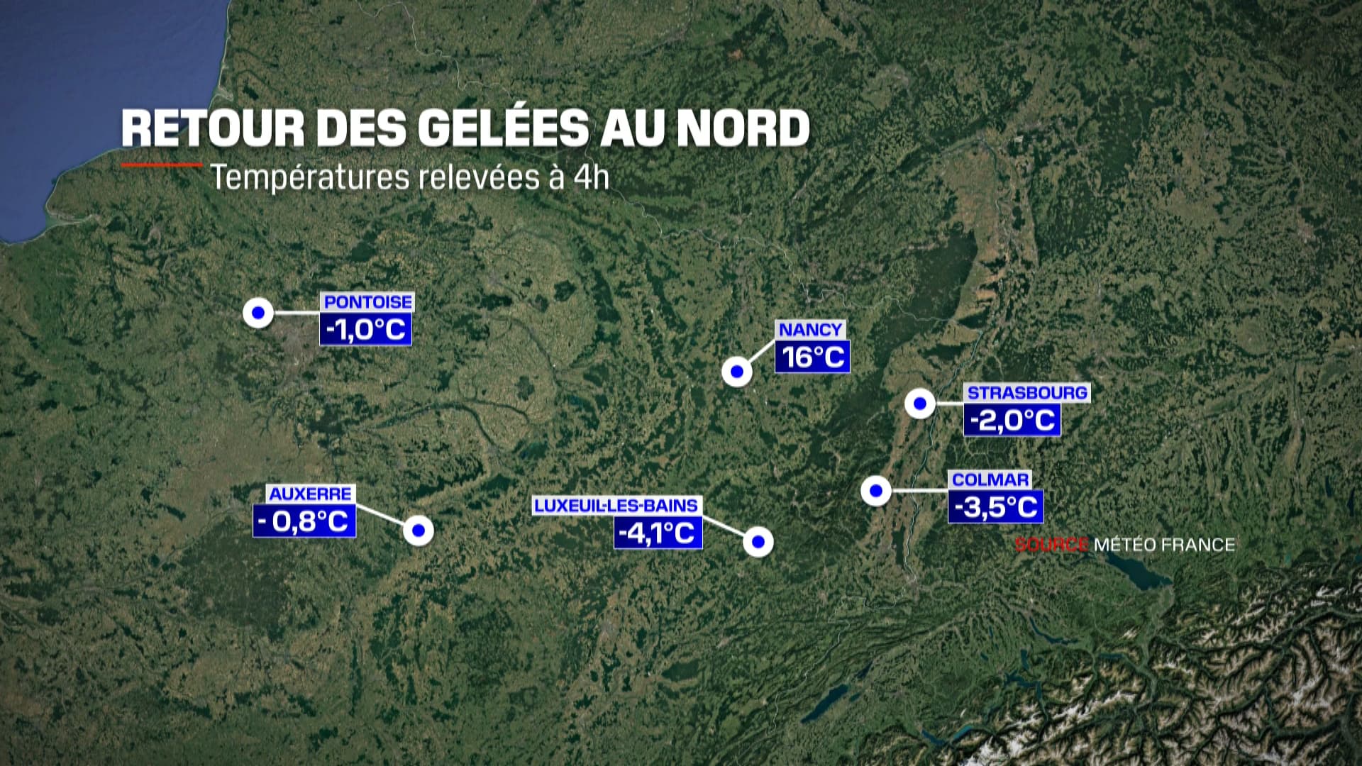 Des températures négatives relevées dans l'est de la France et en région parisienne le 29 novembre 2024 à heures du matin