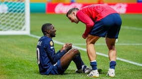 Ousmane Dembélé célèbre son but pour le PSG en quart de finale de la Coupe du monde des clubs, le 5 juillet 2025