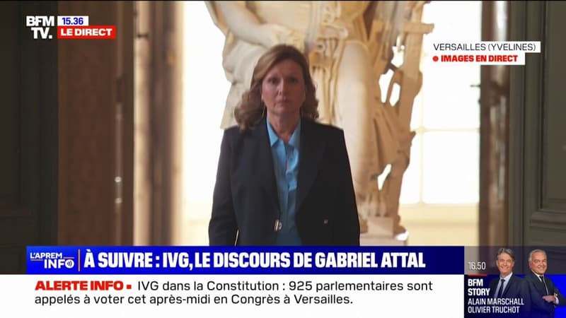 IVG dans la Constitution: Yaël Braun-Pivet arrive à la tribune du Congrès de Versailles