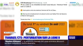 Strasbourg: perturbations sur la ligne de tram B en raison de travaux