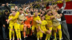 L'équipe de Bodo/Glimt après sa victoire face à la Lazio Rome, en quarts de finale de la Ligue Europa
