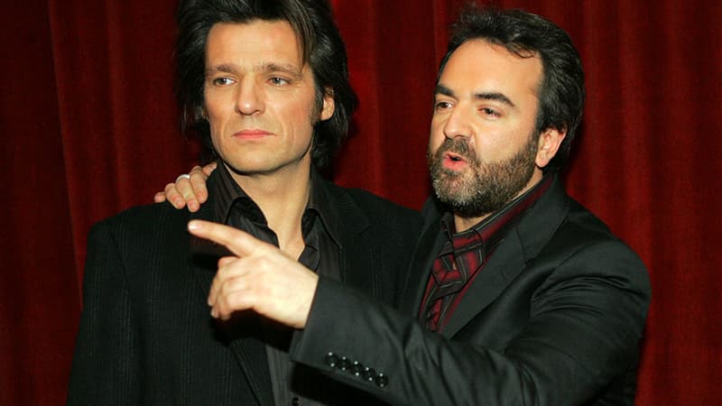 Yvan Le Bolloc'h et Bruno Solo en janvier 2005, lors de la présentation de leur film "Espace détente". 