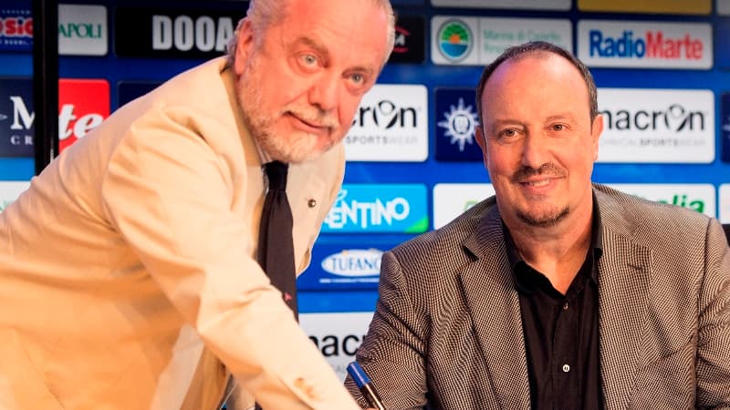 Aurelio De Laurentiis avec Rafael Benitez