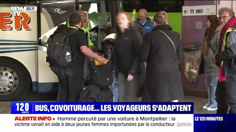 Grève SNCF: entre bus et covoiturage, les voyageurs s'adaptent
