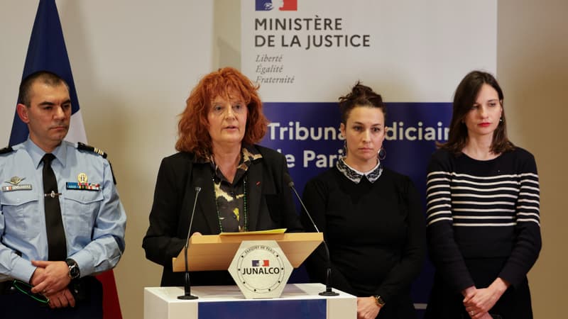 La procureure de Paris, Laure Beccuau, s'adresse à une conférence de presse après que David Balland, co-fondateur de la société de crypto-actifs Ledger, et son partenaire ont été kidnappés à leur domicile puis relâchés par la gendarmerie française, à Paris, le 23 janvier 2025.