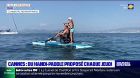 Cannes: initiation au handi-paddle sur une plage
