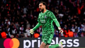La joie de Gianluigi Donnarumma, gardien du PSG, en demi-finale retour de Ligue des champions, 7 mai 2025