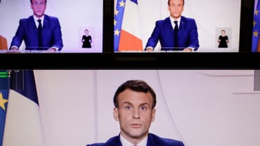 Emmanuel Macron lors de son allocution télévisée ce mardi soir.