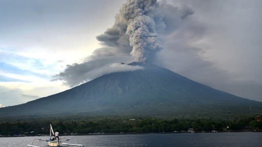 Le mont Agung situé à Bali, le 28 novembre 2017