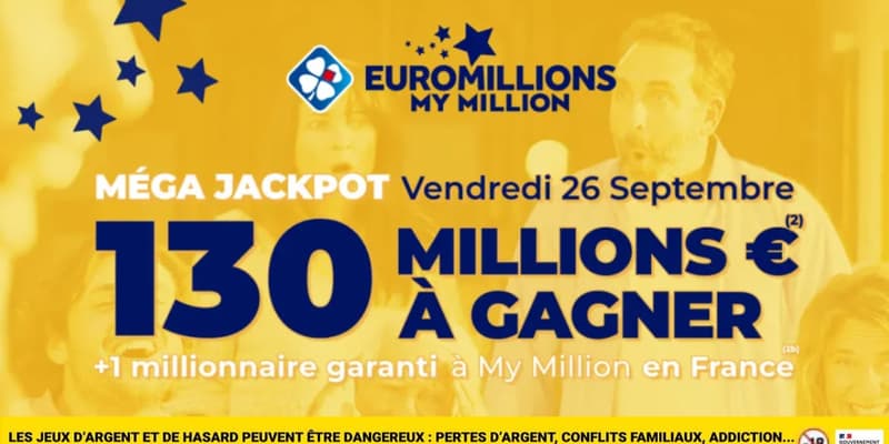 FDJ Méga Jackpot : 130 millions d'euros à gagner à l'EuroMillions aujourd'hui, ne le ratez pas