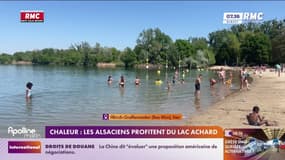 Chaleur: les Alsaciens profitent du lac Achard