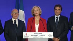 Valérie Pécresse s'exprime en tant que candidate des Républicains à la présidentielle, après sa victoire au congrès LR samedi 4 décembre 2021