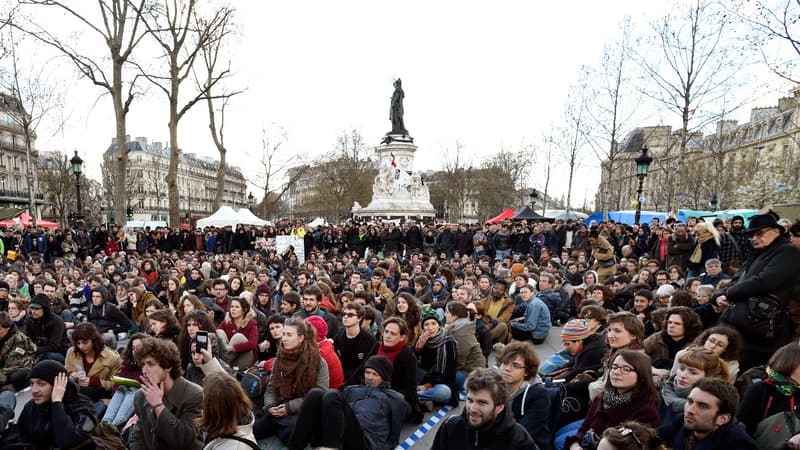 Le mouvement Nuit Debout, sur la place de la République