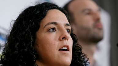 Manon Aubry et Manuel Bompard à Paris, le 6 mars 2024.