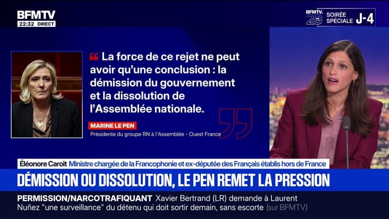 Budget rejeté: "Le RN et LFI veulent voir le gouvernement tomber et de ne pas avoir un budget d'ici la fin de l'année", déclare Éléonore Caroit, ministre chargée de la Francophonie