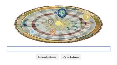 Le Doodle du jour est un système de planètes animé, en hommage à Copernic.