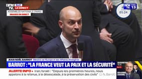 Jean-Noël Barrot à propos de la guerre Iran/Israël: "Nous appelons à la retenue, à la désescalade et à l'arrêt des frappes des deux côtés"