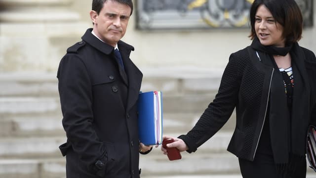 Le Premier ministre Manuel Valls et la ministre du Logement Sylvia Pinel à l’Elysée, en mars 2015.