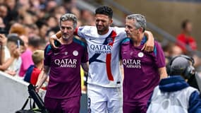 Gonçalo Ramos évacué après sa blessure lors de Le Havre-PSG, le 16 août 2024 .