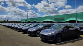 Le centre de livraison Tesla à Paris-Nord