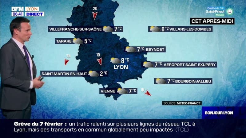 Météo Rhône: un ciel couvert ce lundi avec de timides éclaircies, jusqu'à 8°C à Lyon