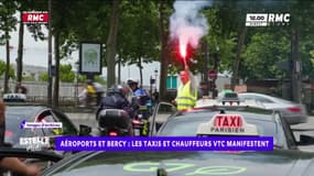 Aéroports et Bercy : les taxis et chauffeurs VTC manifestent