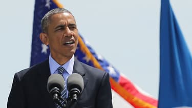 Le président américain Barack Obama le 20 mai 2015 à New London dans le Connecticut.