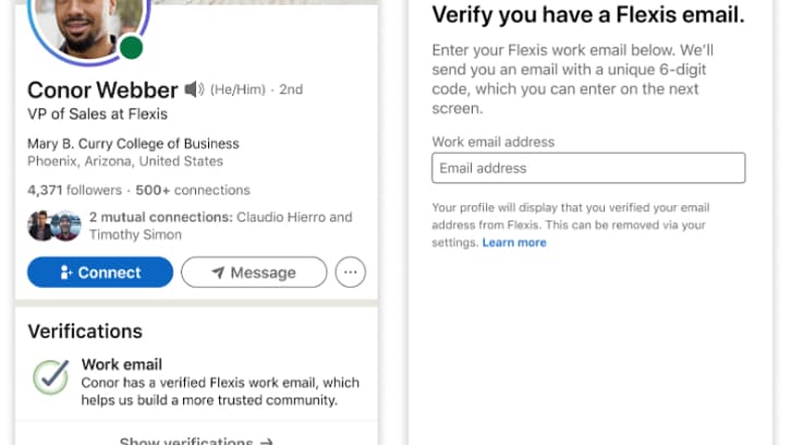 LinkedIn a dévoilé un système de vérification par badges