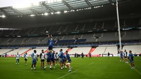 Les Bleus du rugby à l'entraînement, au Stade de France, le 08/11/2024