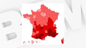 Carte du niveau d'incidence par département selon les données de Santé Publique France au 4 décembre 2022