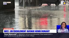 Intempéries: un éboulement avenue Henri Dunant, à Nice