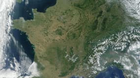 Vue aérienne du territoire français.