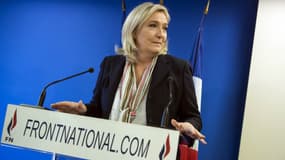 Marine Le Pen, depuis le siège du Front national. 