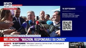 18 septembre: "Si on doit appeler 'chaos' toute mobilisation sociale ou politique, ce n'est plus une démocratie", déclare Jean-Luc Mélenchon