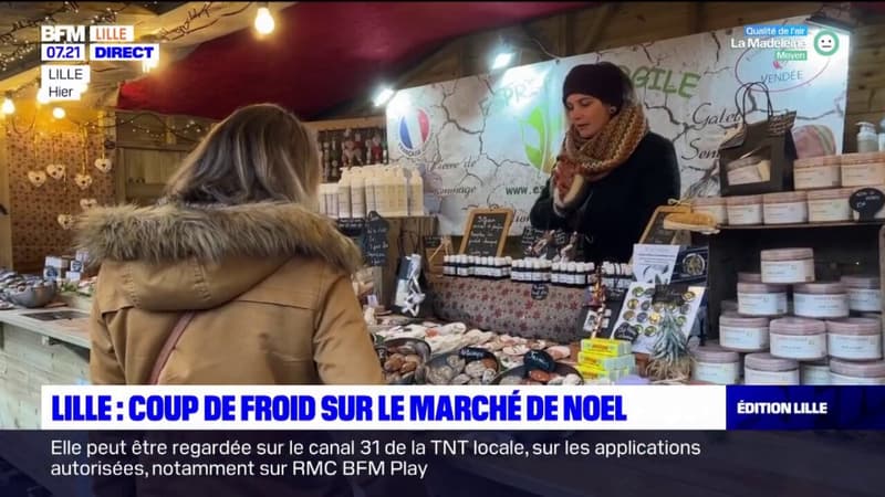 Lille: coup de froid sur le marché de Noël