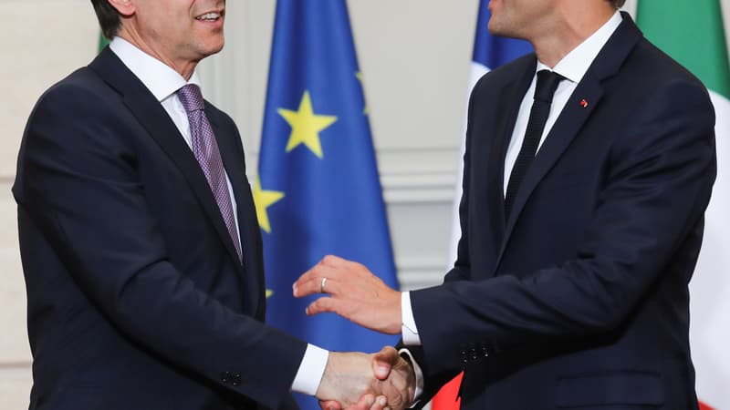 Emmanuel Macron et Giuseppe Conte, le 15 juin 2018 à l'Élysée.