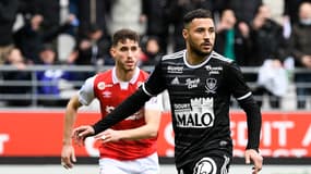 Youcef Belaïli lors de Reims-Brest en L1, le 20 février 2022