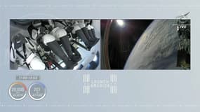 Thomas Pesquet et ses trois coéquipiers en orbite, le 23 avril 2021.