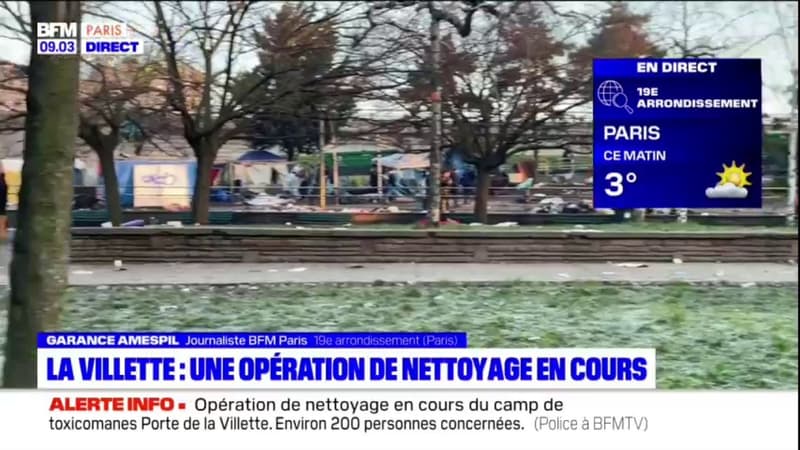 Crack à Paris: une opération de nettoyage est en cours dans le camp de la Porte de la Villette