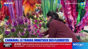 Carnaval de Nice: le travail minutieux des fleuristes