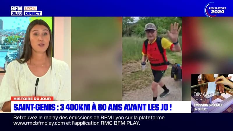 Saint-Genis-Laval: un octogénaire a décidé de marcher 3.400 km en 80 jours avant les JO