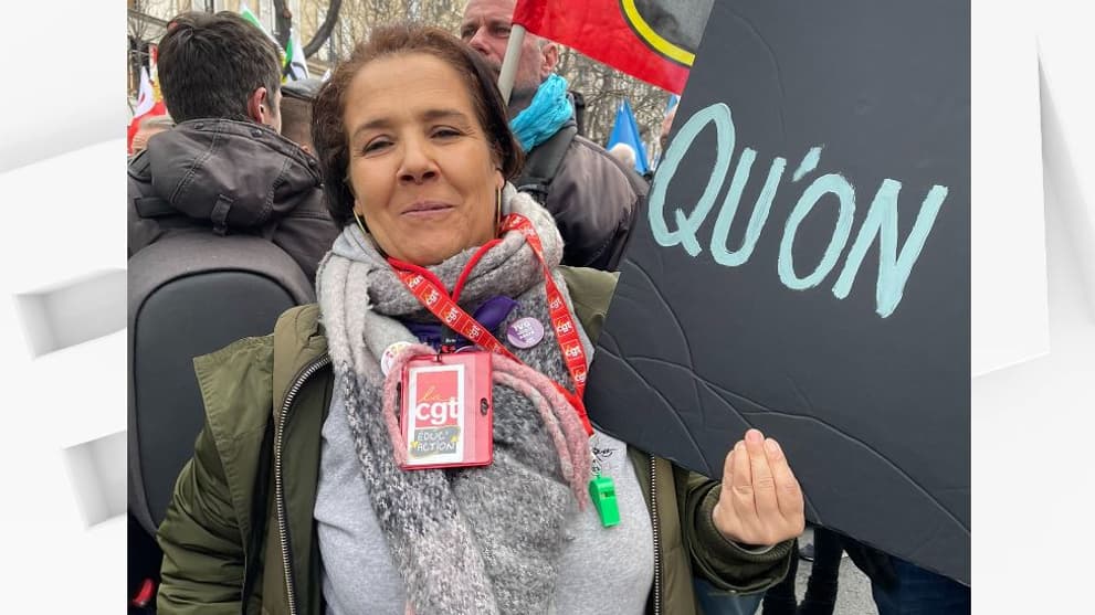 C'est pour les femmes que Karima, 48 ans et fonctionnaire de l'Education nationale, a défilé ce mardi C'est pour les femmes que Karima, 48 ans et fonctionnaire de l'Education nationale, a défilé ce mardi