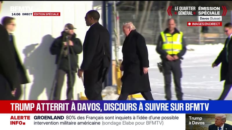 Davos: Donald Trump arrive dans la ville suisse à bord de l'un des six hélicoptères Marine One