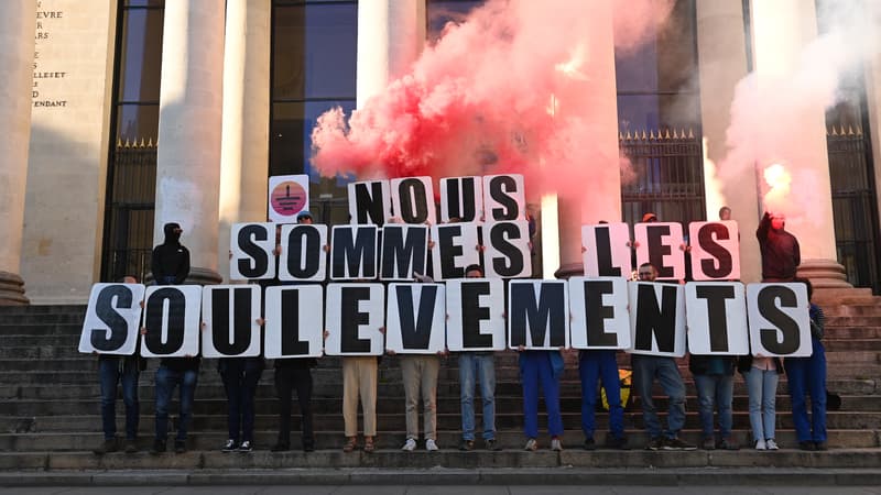 Des soutiens aux Soulèvements de la Terre le 7 avril 2023 à Nantes 