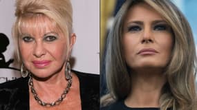 Ivana Trump à gauche, l'ex-épouse de Donald Trump, et Melania Trump à droite, l'actuelle