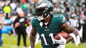 A.J. Brown, avec son équipe des Eagles de Philadelphie contre San Francisco, en janvier 2023. 